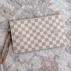 🌸SOLD🌸 Louis Vuitton Damier Azur Neverfull MM GM Pochette Rose Ballerine